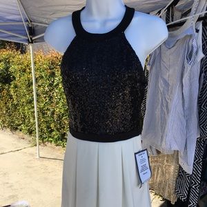 Sequenced halter dress